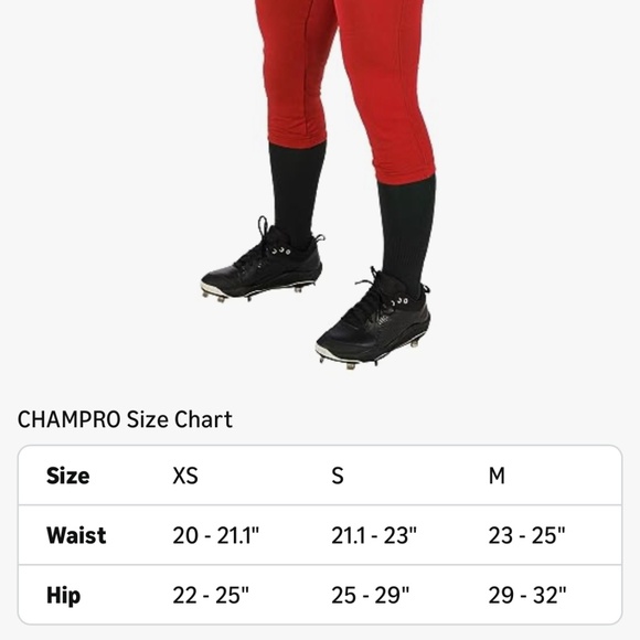 Champro  Softball Pant Scarlet Small NWT - Picture 3 of 8